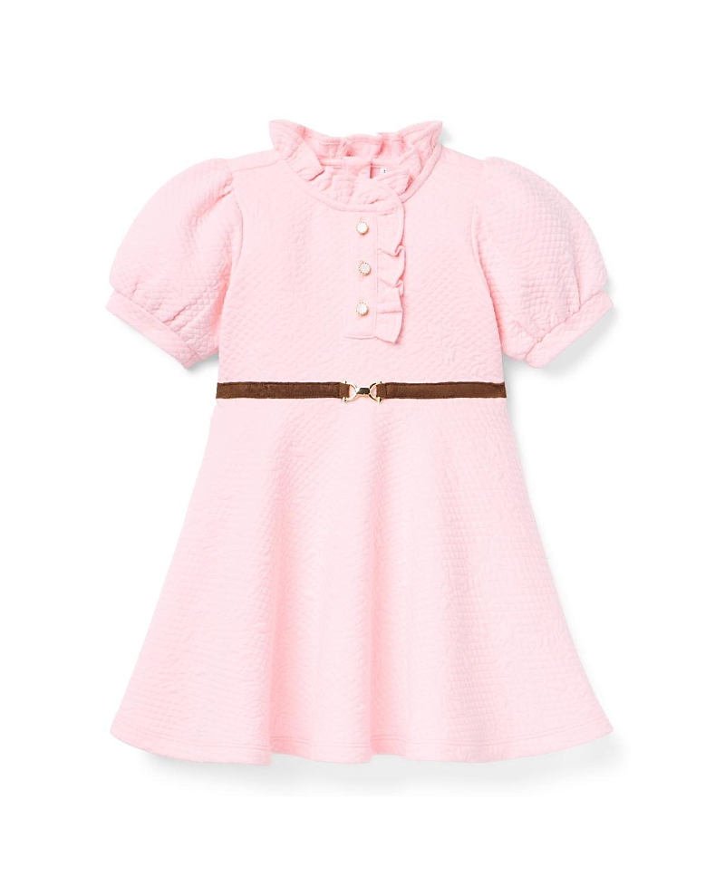Janie And Jack Girls' The Quilted Equestrian Dress - Baby, Little Kid, Big Kid In Pink