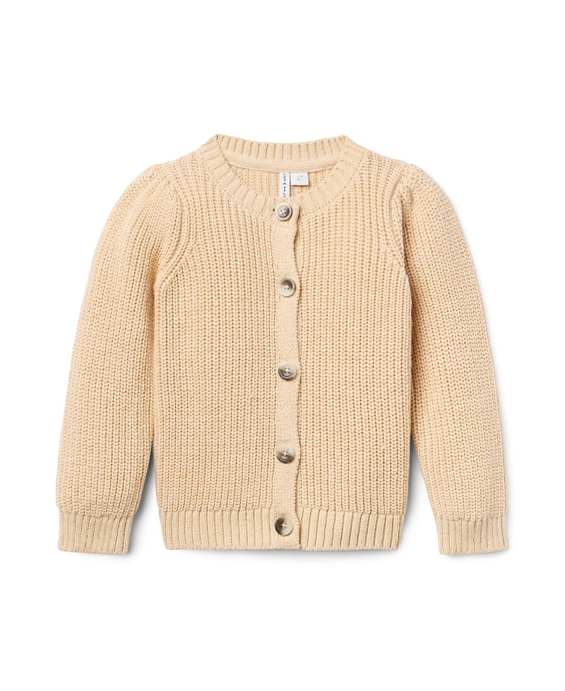 Janie And Jack Girls' The Classic Ribbed Cardigan - Baby, Little Kid, Big Kid In Brown