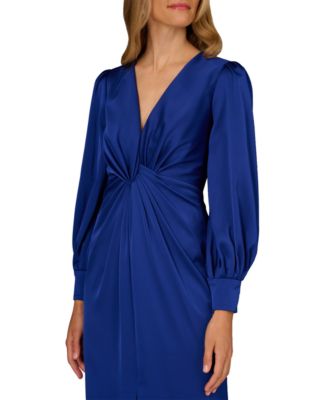 Twist Front Satin Dress