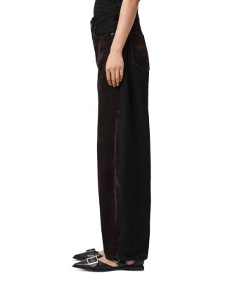 Helena Flocked High Rise Jeans in Cocoa Brown