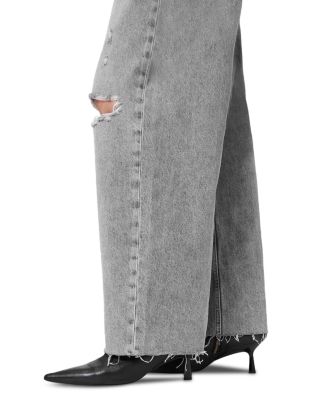 Aki Crossover High Rise Jeans in Destroy Grey