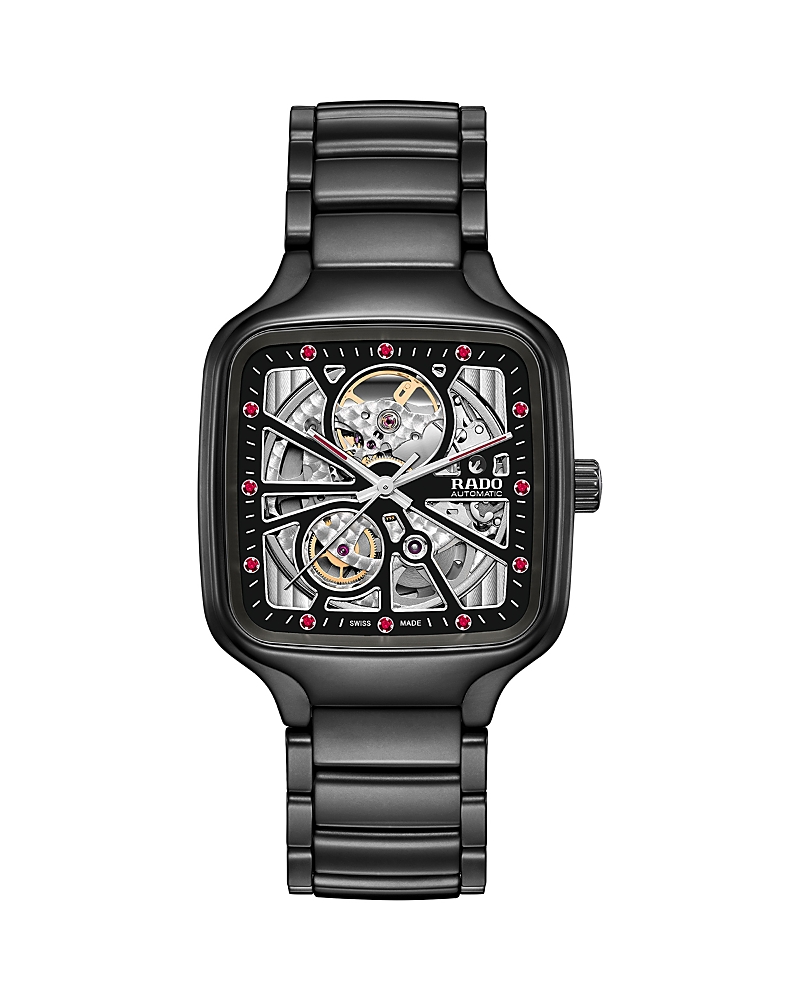 Rado True Square Open Heart X Ji Chang Wook Limited Edition Watch, 38mm X 38mm In Black