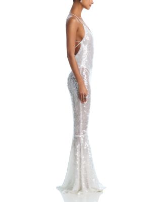 Low Back Fara Slip Fishtail Gown