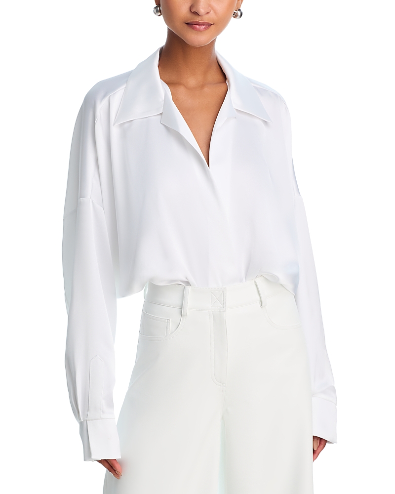 Norma Kamali Collared Shirt Bodysuit