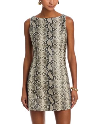 Python Faux Leather Mini Dress