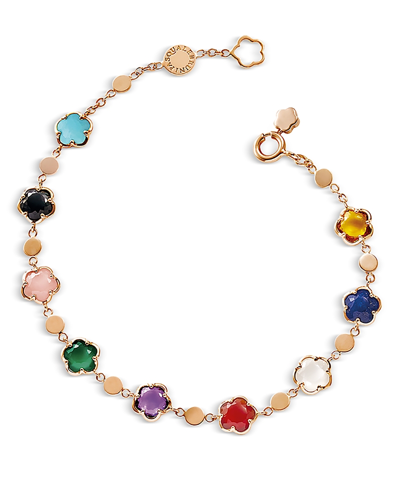Pasquale Bruni 18k Rose Gold Figlia Dei Fiori Multi Stone Flower Bracelet In Gold