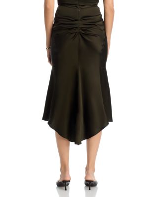 Gathered Waist Midi Skirt