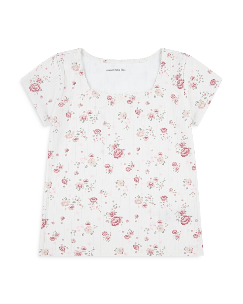 Abercrombie Kids Pointelle T-shirt In White