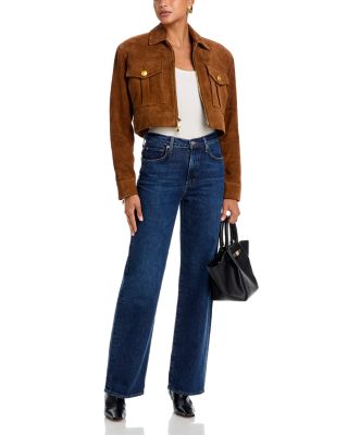 Micah Suede Oversized Collar Jacket