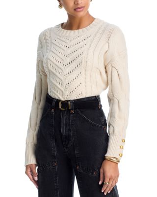 Storm Cropped Mixed Knit Sweater