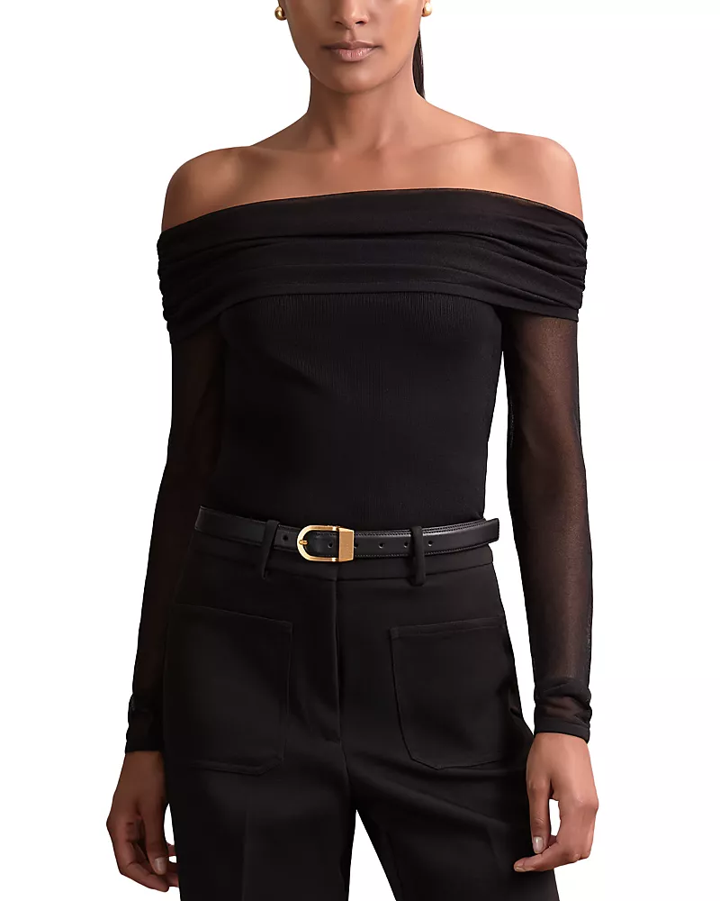 Reiss Angie Mesh Bardot Top