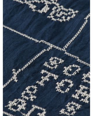 Embroidered Long Sleeve Camp Shirt