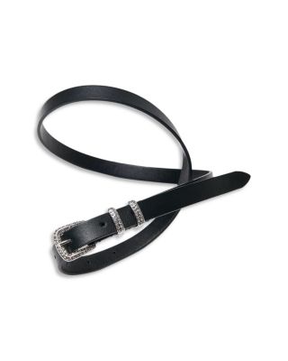 Women's Slim Rhinestone Buckle Belt