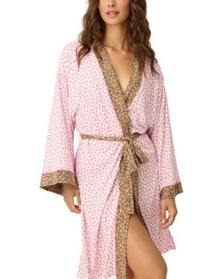 x PQ Swim Contrast Trim Floral Sleepwear Robe