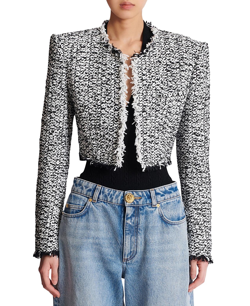 Balmain Cropped Tweed Jacket