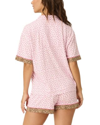 x PQ Swim Contrast Trim Floral Short Pajama Set