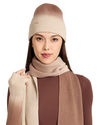 Vail Two Tone Dip Dye Rib Knit Merino Wool Scarf