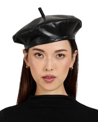 Carter Leather Beret With Stem