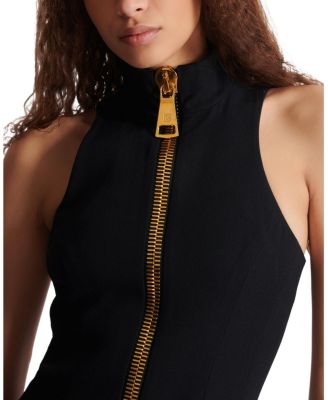 Short Halterneck Dress in Grain De Poudre Wool