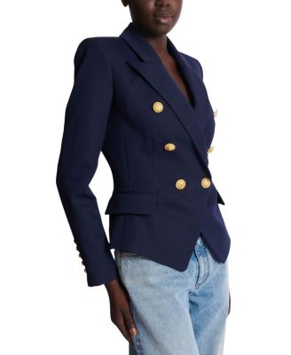  Fitted Wool 6-Button Jacket