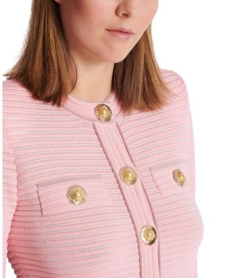  Long Sleeved Textured Knit Cardigan