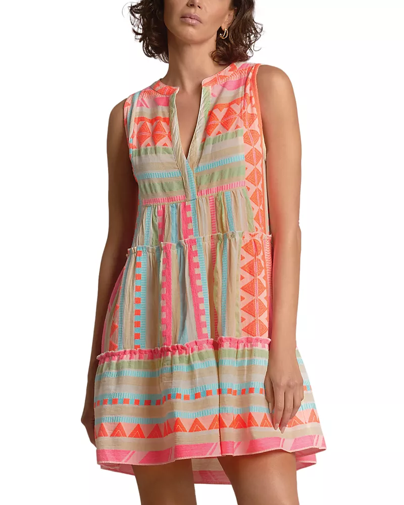 Elan V Neck Mini Swim Cover-Up Dress