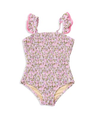 Girls' Blushing Blooms Smocked One Piece Swimsuit - Little Kid, Big Kid