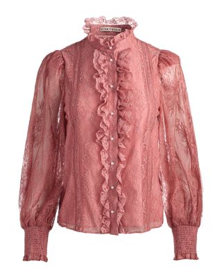 Eugenia Mock Neck Lace Top