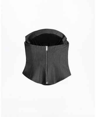  Strapless Ruffled Bustier Top