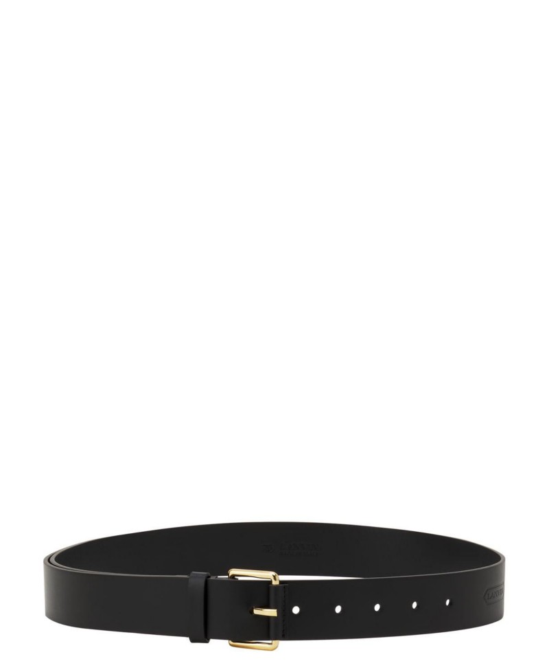 Lanvin Compagnon Leather Belt in Black
