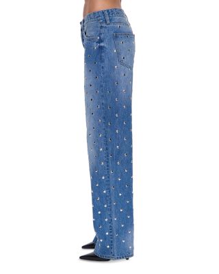 Hendrix High Rise Embellished Baggy Jeans in Charmed