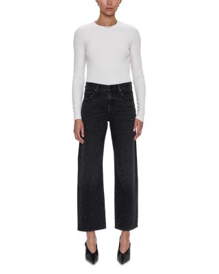 Lexi Mid Rise Embellished Jeans in Silver Screen