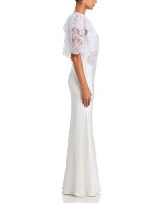 Fine Lace Satin Maxi Dress