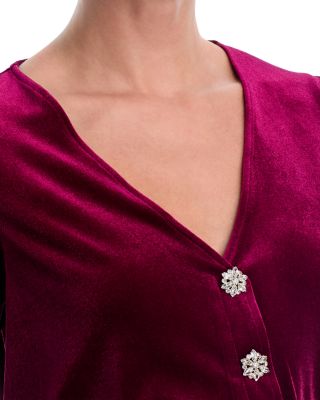 Velvet Crystal Peplum Top - Exclusive