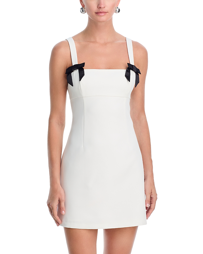 Aqua Satin Sleeveless Bow Mini Dress - Exclusive