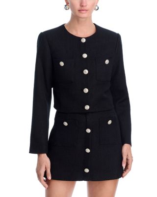 Tweed Rhinestone Button Jacket - Exclusive