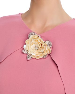 Draped Sleeved Silk Blend Caftan Dress