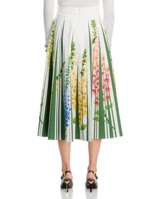 Foxgloves Pleated A Line Skirt