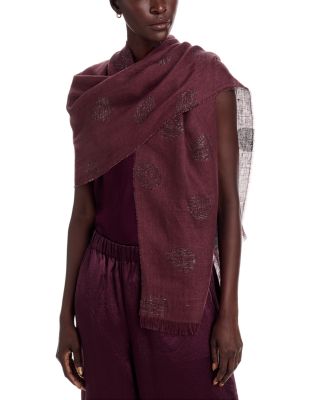 Eileen Fisher Linen Blend Wrap Scarf In Orange