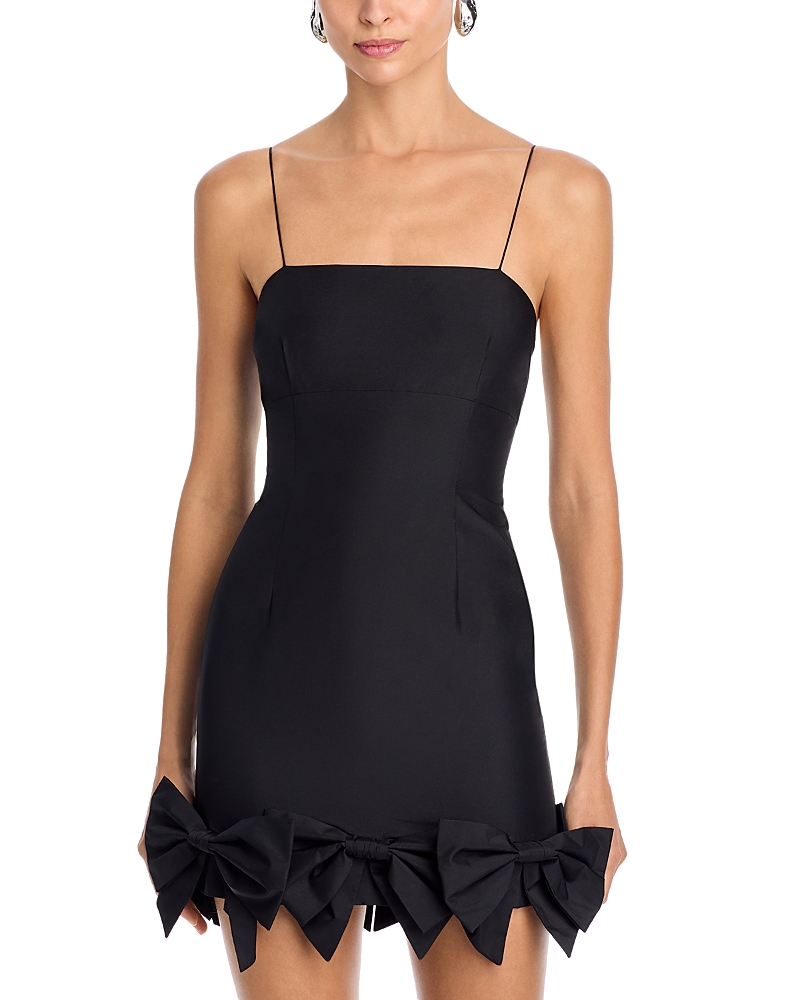 Loveshackfancy Kennedi Bow Mini Dress In Black