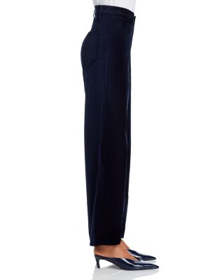 Le Slim High Rise Palazzo Modernist Jeans in Navy Velvet