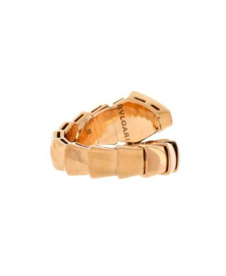  Wide Serpenti Viper One-Coil Ring 18K Rose Gold with Diamonds