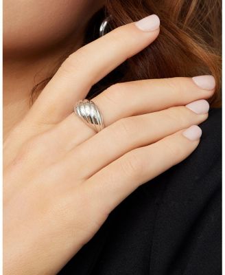  Sterling Silver Swirl Dome Ring