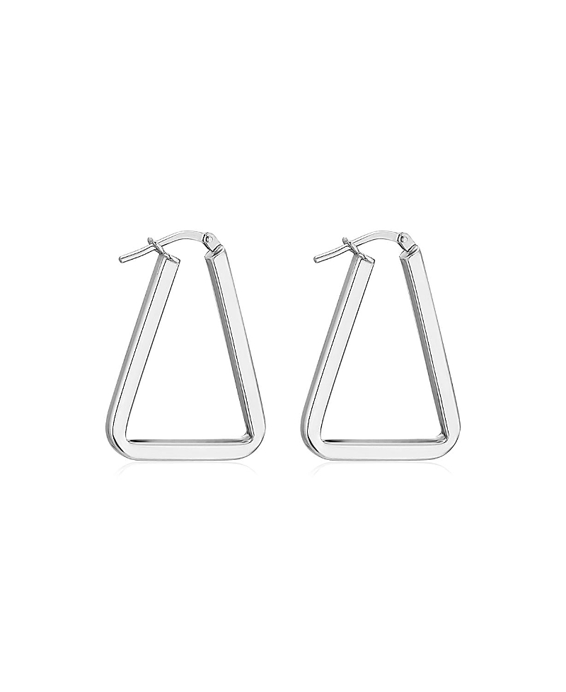 Oradina Sterling Silver Trinity Midi Hoops