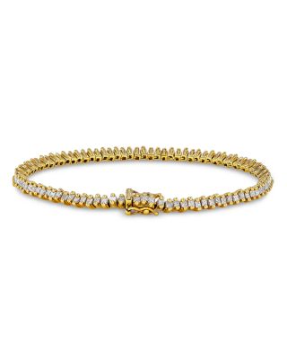 18K Yellow Gold Diamond Princess Tennis Bracelet