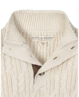 Boys' Organic Mock Neck Cable Sweater - Little Kid, Big Kid