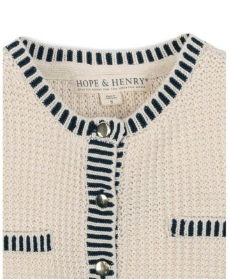 Girls' Organic Puff Sleeve Textured Cardigan Sweater - Baby, Little Kid, Big Kid