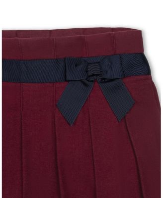  Organic Brushed Cotton Pleated Skirt with Bow - Big Kid