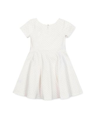  Girls' Organic Short Sleeve Lightweight Knit Skater Dress - Little Kid, Big Kid
