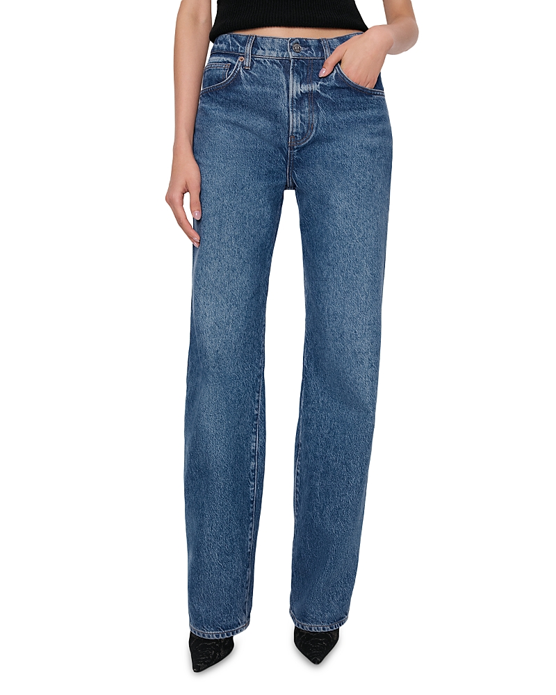 Reformation Val 90s High Rise Straight Leg Jeans In Pelican In Blue